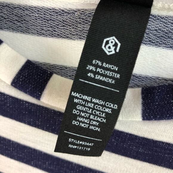 Agnes & Dora striped tee with ties on the sleeves navy and cream size XS t-shirt - Picture 8 of 8